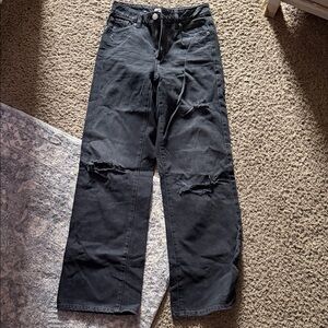 Garage Black Wide-Leg Denim